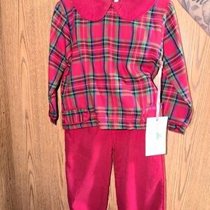 Plaid Red Kids Matching Set